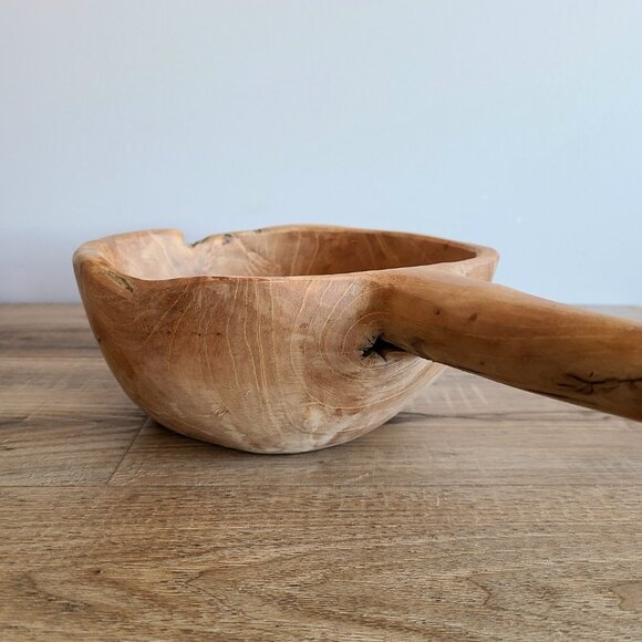 Hand carved wooden ladle. Natural wood. 15 1/4''long. Rustic decor. Farm house. - Picture 10 of 12
